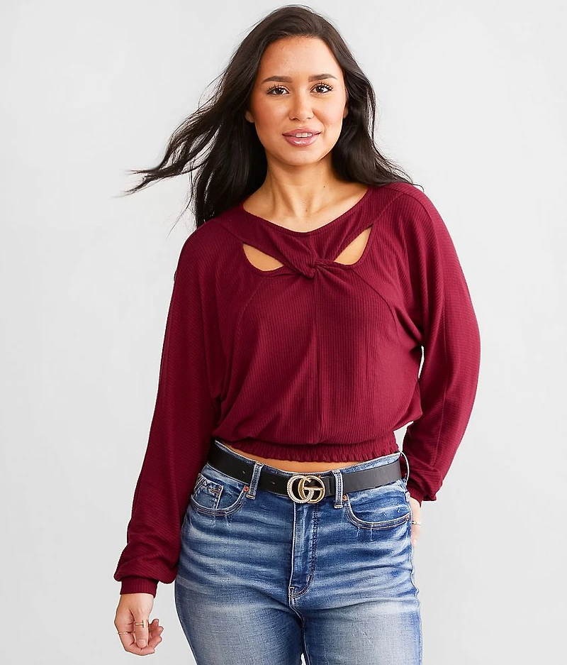 Twisted Cut-Out Dolman Top