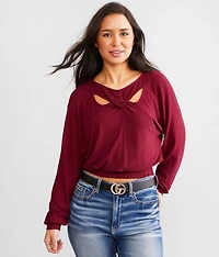 Twisted Cut-Out Dolman Top