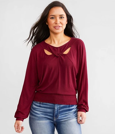 Twisted Cut-Out Dolman Top