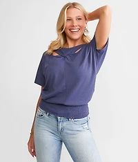 Twisted Front Dolman Top
