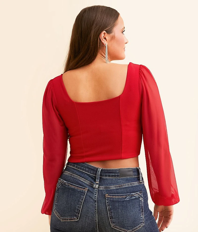 Lace-Up Cropped Top