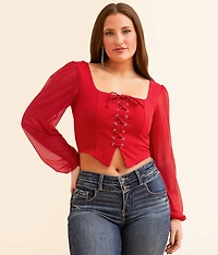 Lace-Up Cropped Top