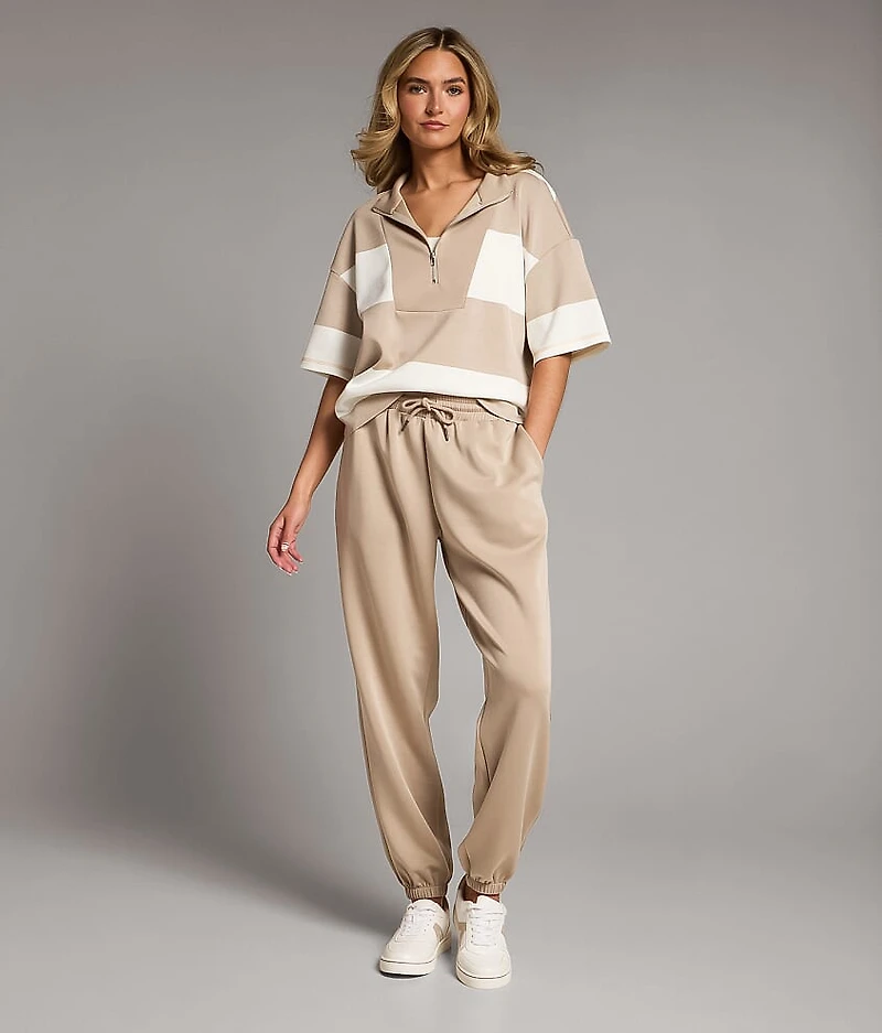 Striped Quarter Zip Pullover