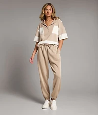 Striped Quarter Zip Pullover