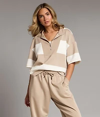 Striped Quarter Zip Pullover