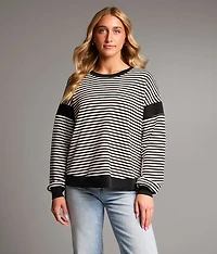 Striped Open Back Pullover