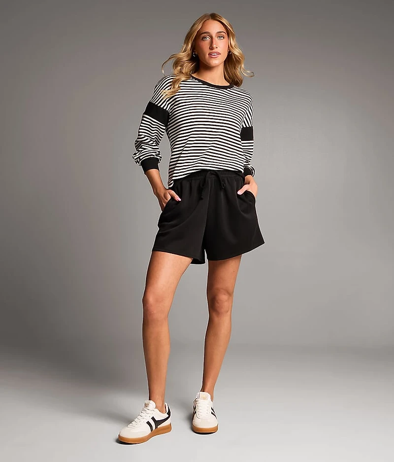 Striped Open Back Pullover