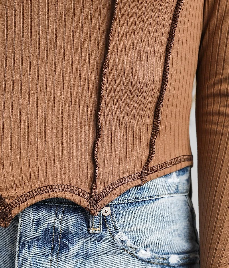 Ribbed Square Neck Cropped Top