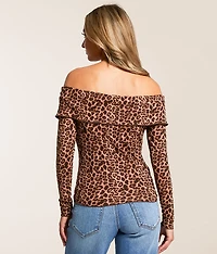 Off The Shoulder Cheetah Top
