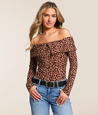 Off The Shoulder Cheetah Top