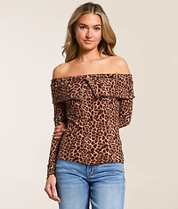 Off The Shoulder Cheetah Top
