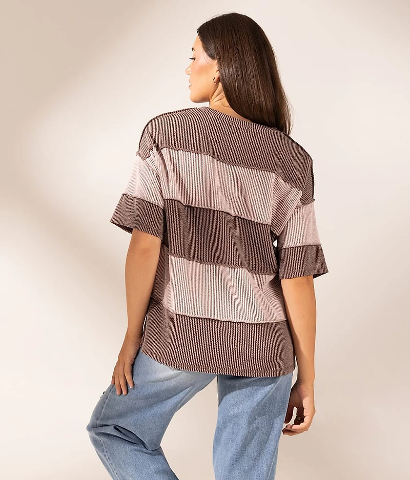Boundless Edit - Exposed Seam Striped Top