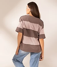 Boundless Edit - Exposed Seam Striped Top