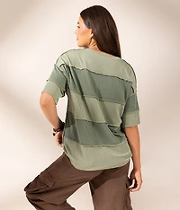 Boundless Edit - Exposed Seam Striped Top