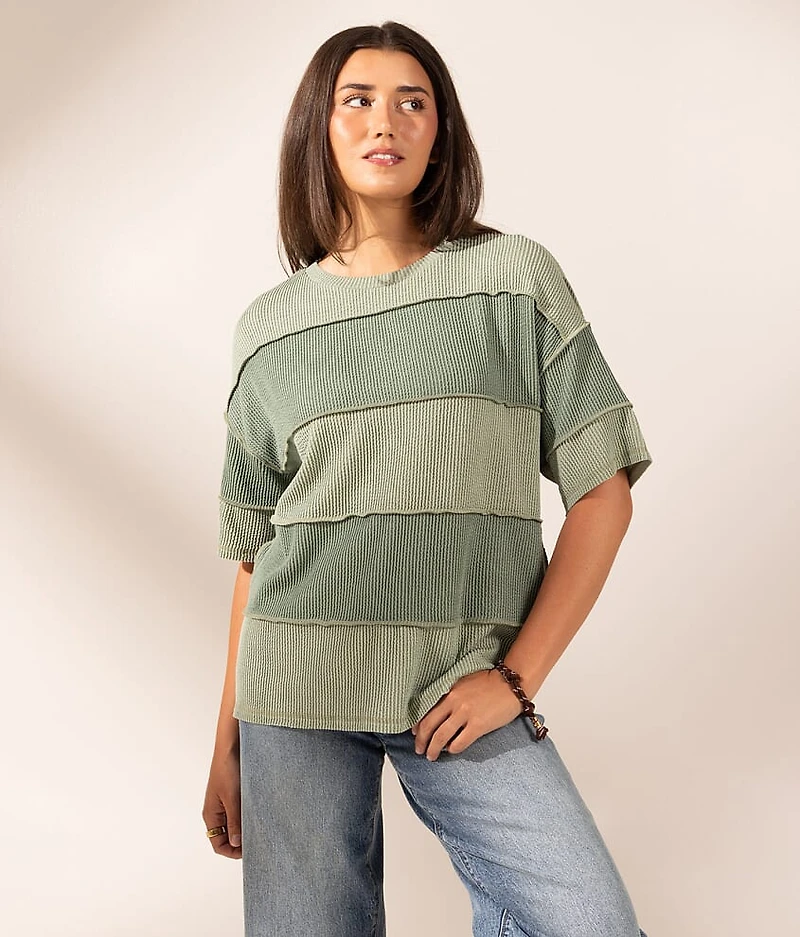 Boundless Edit - Exposed Seam Striped Top