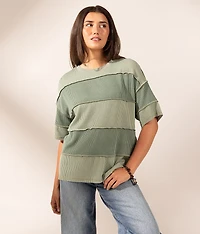 Boundless Edit - Exposed Seam Striped Top