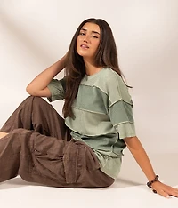 Boundless Edit - Exposed Seam Striped Top