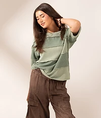 Boundless Edit - Exposed Seam Striped Top