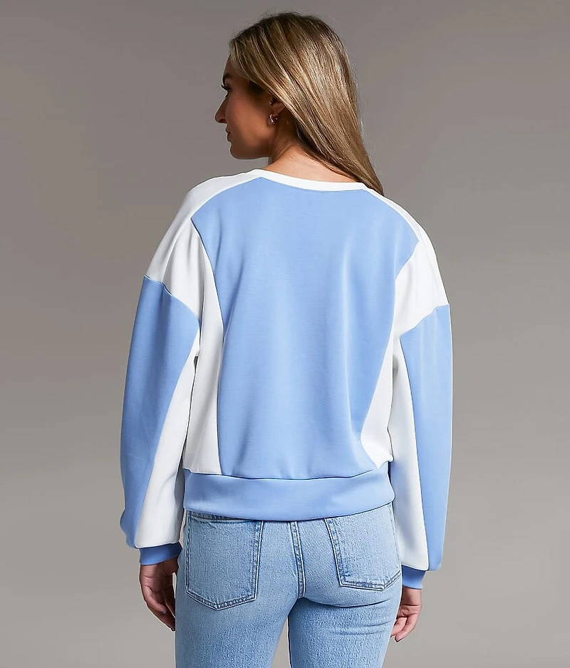 Color Block Cropped Pullover
