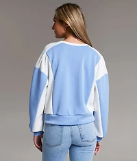 Color Block Cropped Pullover