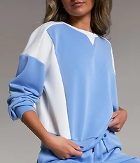 Color Block Cropped Pullover