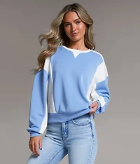 Color Block Cropped Pullover