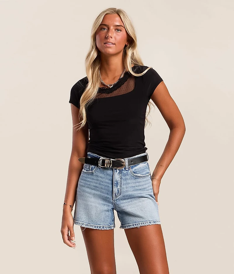 Swiss Dot Layered Lace Top