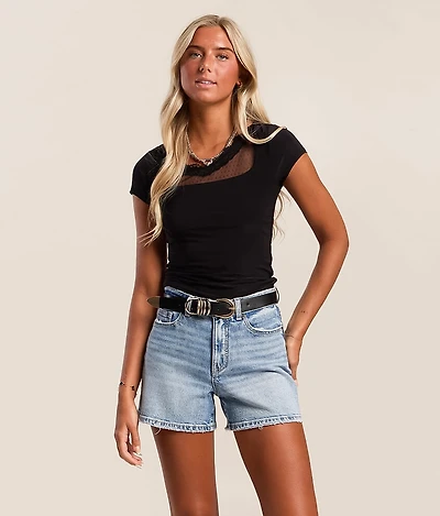 Swiss Dot Layered Lace Top