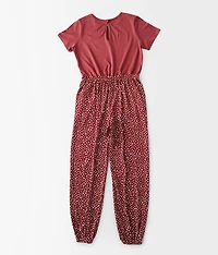 Girls - Floral Print Jumpsuit