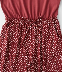 Girls - Floral Print Jumpsuit