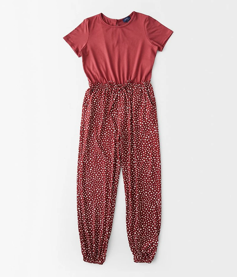 Girls - Floral Print Jumpsuit