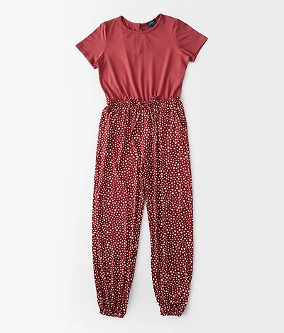 Girls - Floral Print Jumpsuit