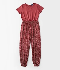 Girls - Floral Print Jumpsuit