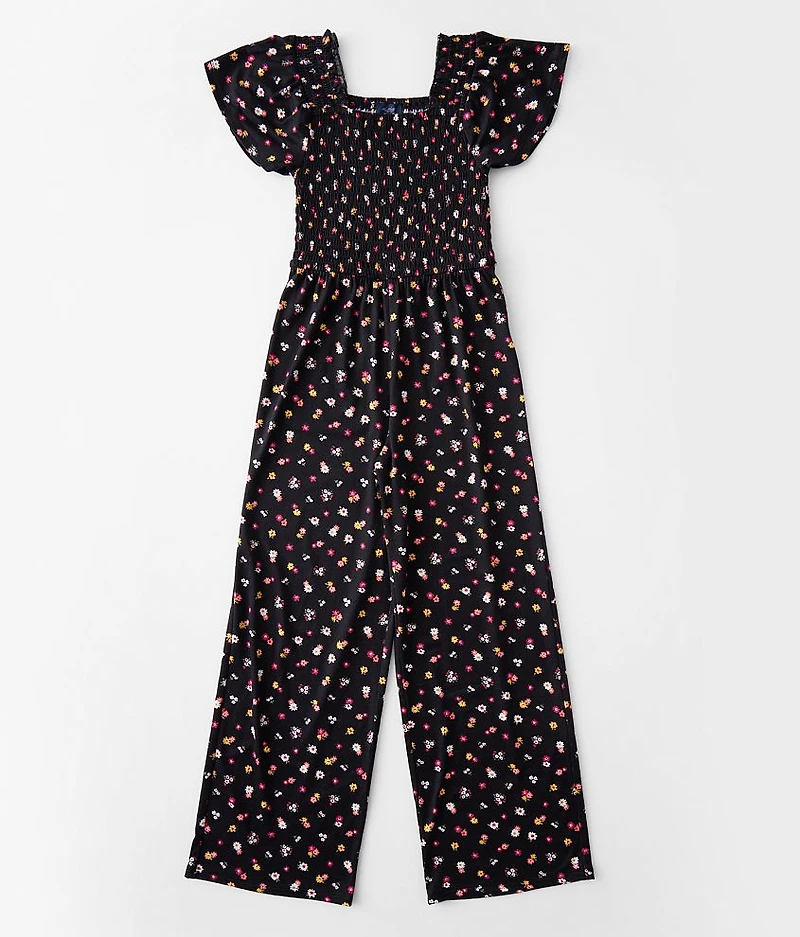 Girls - Floral Print Jumpsuit