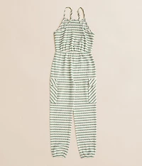 Girls - Striped Cargo Jumpsuit