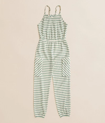 Girls - Striped Cargo Jumpsuit