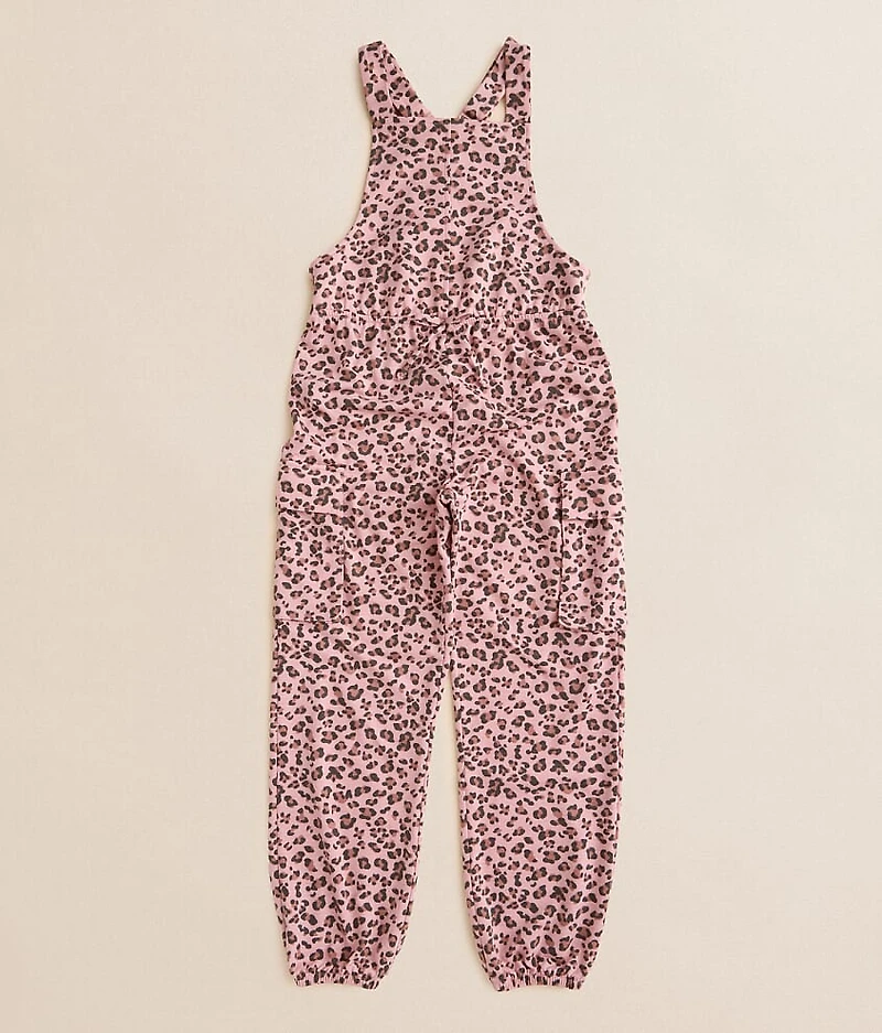 Girls - Cheetah Cargo Jogger Overalls