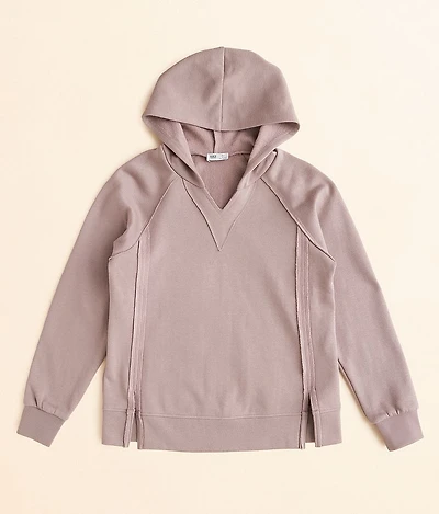 Girls - Split Neck Hooded Sweatshirt
