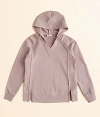 Girls - Split Neck Hooded Sweatshirt