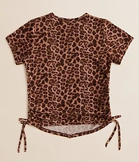 Girls - Ribbed Cheetah Top