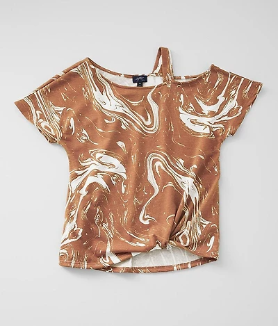 Girls - Swirl Cold Shoulder Top