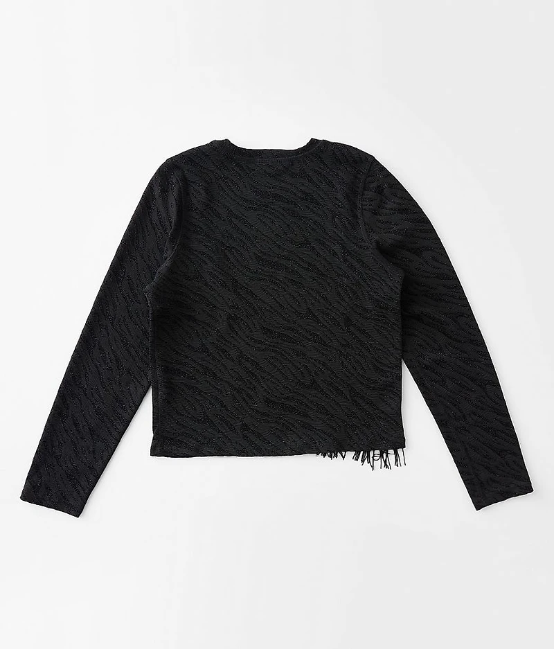 Girls - Surplice Fringe Top