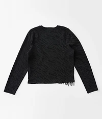 Girls - Surplice Fringe Top