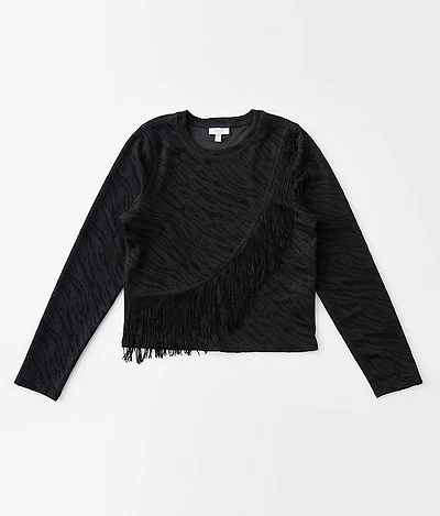 Girls - Surplice Fringe Top