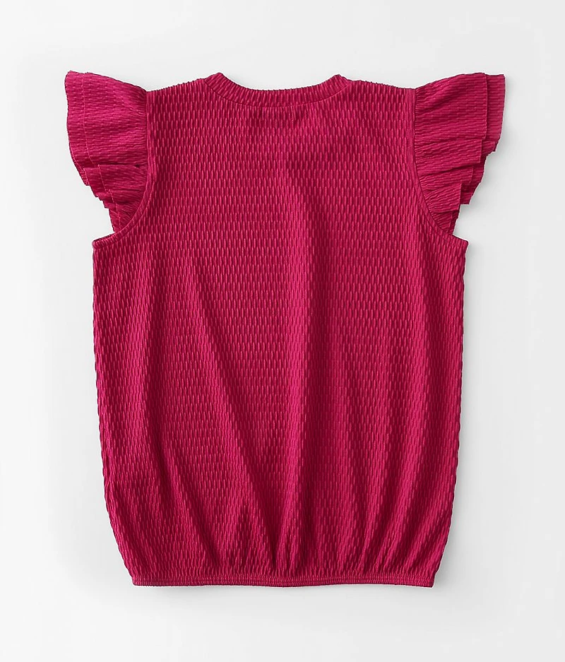 Girls - Textured Ruffle Top