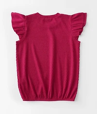 Girls - Textured Ruffle Top