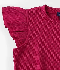 Girls - Textured Ruffle Top