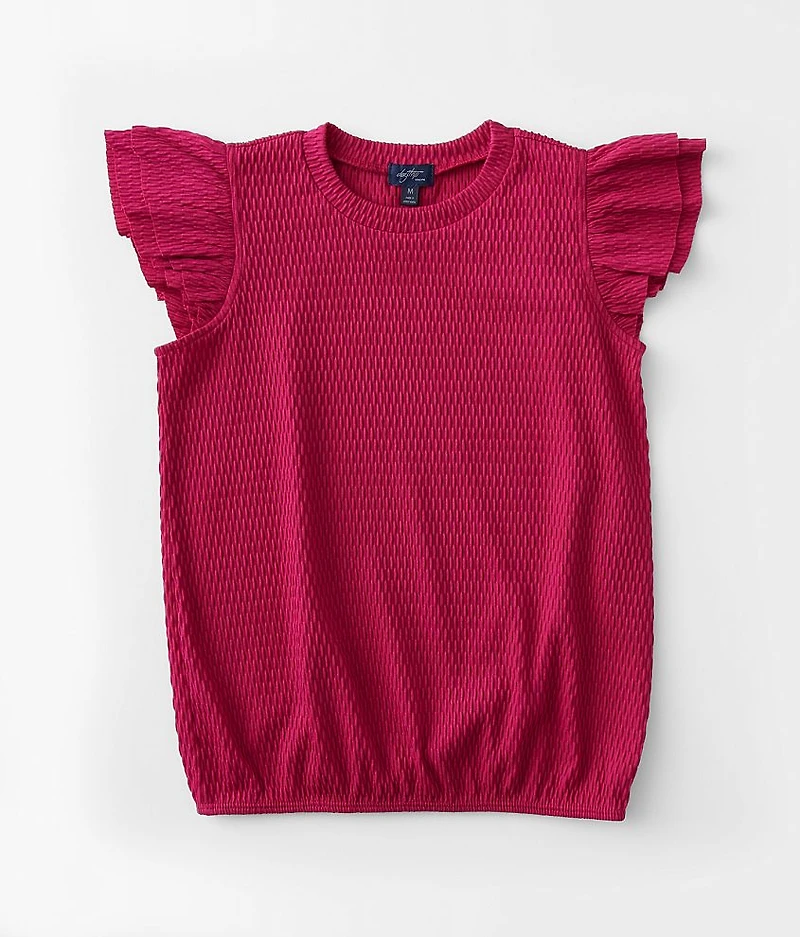 Girls - Textured Ruffle Top
