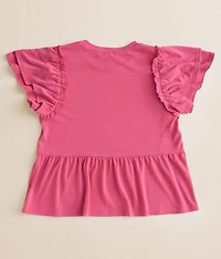 Girls - Ruffled Peplum Top