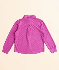 Girls - Fuzzy Checker Shirt